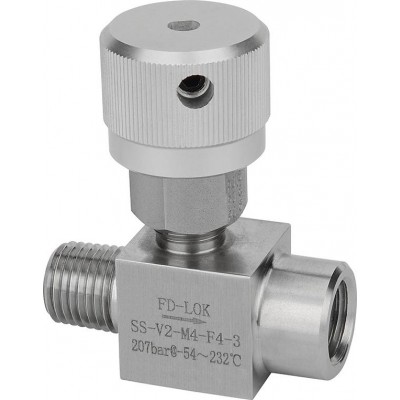 Integral Bonnet Needle Valves Stainless Steel  V2 Series Black Knob Swagelok Type High Quality NPT Male Thread